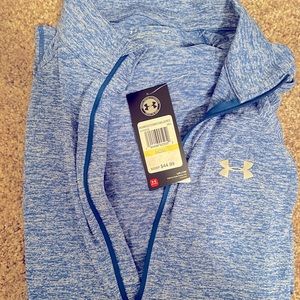 NWT Under armour heat gear womens blue quarter zip size medium